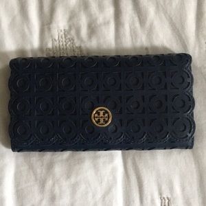 Tory Burch Navy Envelope Wallet